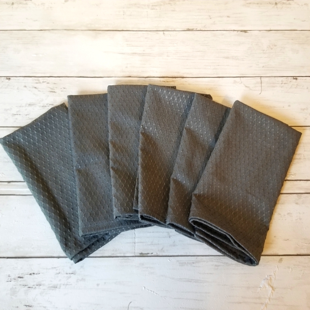 Norwex Recycled Baclock Gray Set of (6) Napkins NWOT
